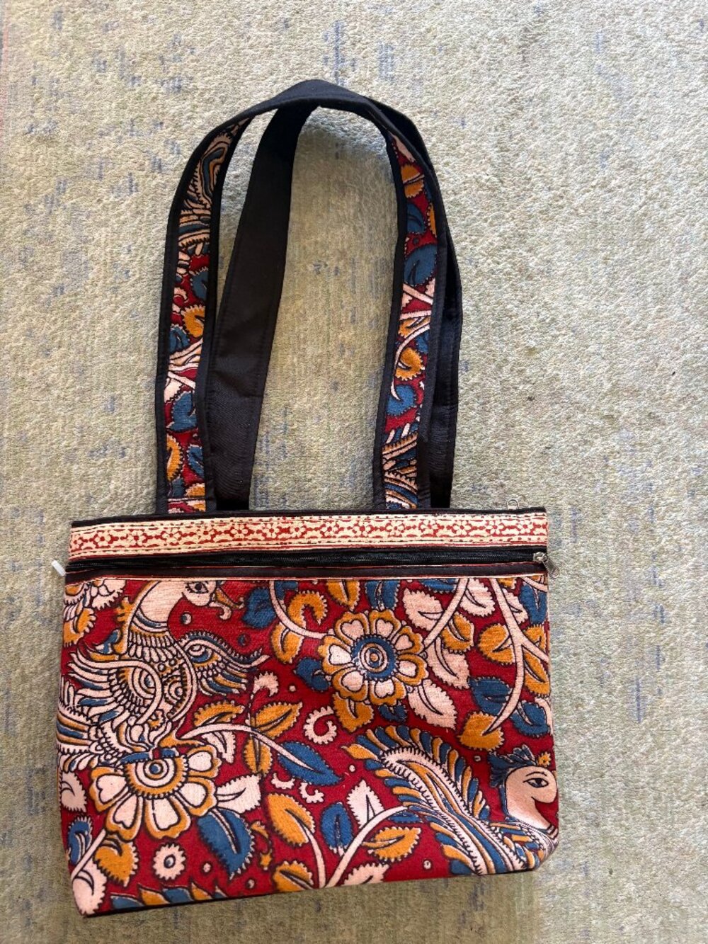 Kalamkari printed cotton purse